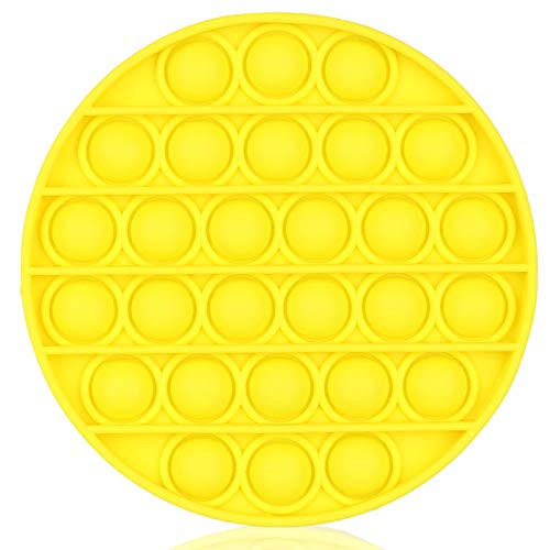 Push Pop Fidget It Toy Push Pop Bubble Sensory Fidget Toy Silicone Pop Bubble Sensory Silicone Toy Simple Dimple Autism Special Needs Stress RelieverAnxiety Relief Tool?Yellow-Circle?