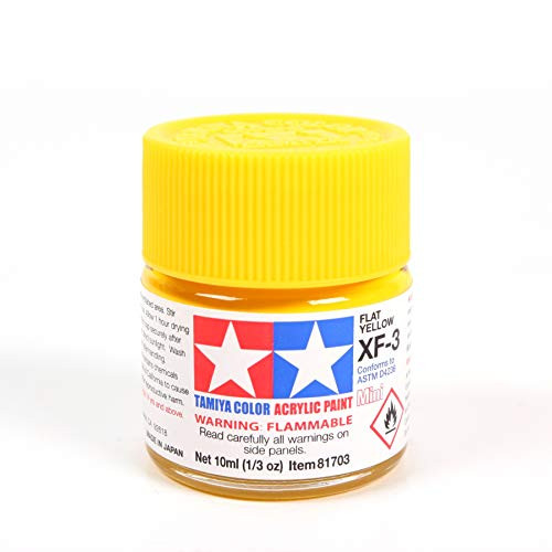 Tamiya 81703 XF-3 Flat Yellow Acrylic Mini - 10 ml / 0.33 Fl.Oz