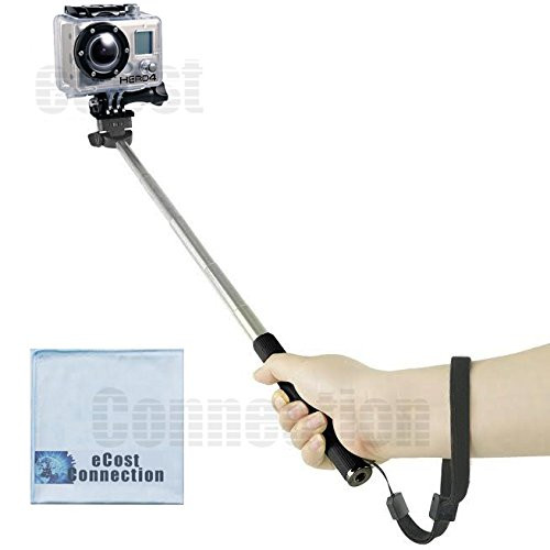 43 inch Selfie Stick - Up to 3.6 Feet for GoPro HERO1 HERO2 HERO3 HERO3 Plus HERO4 HERO4 Session HERO5 HERO 6 Fusion and All Point and Shoot Cameras Cameras Plus eCostConnection Microfiber Cloth 43 inch Selfie Stick - Up to 3.6 Feet for GoPro HERO1 HERO2 HERO3 HERO3 Plus HERO4 HERO4 Session HERO5 HERO 6 Fusion and All Point and Shoot Cameras Cameras Plus eCostConnection Microfiber Cloth