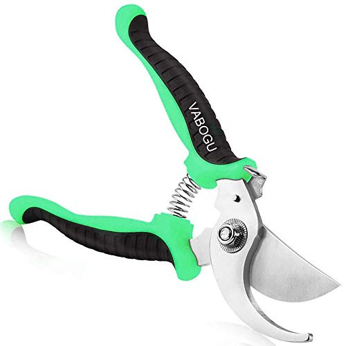 Vabogu Garden Pruning Shears 7.5 inch Gardening Hand Cutters Trimming Scissors Garden Clippers Ratchet Shears Secateurs for Plants Clippers Gardener Shears-Green- Vabogu Garden Pruning Shears 7.5 inch Gardening Hand Cutters Trimming Scissors Garden Clippers Ratchet Shears Secateurs for Plants Clippers Gardener Shears-Green-