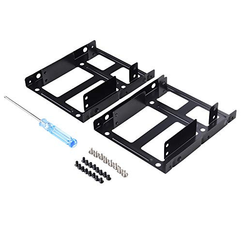 SNANSHI SSD Mounting Bracket 2 Pack Dual SSD Bracket 2.5 to 3.5 Adapter SSD HDD Metal Mounting Bracket Adapter Hard Drive Holder for PC SSD