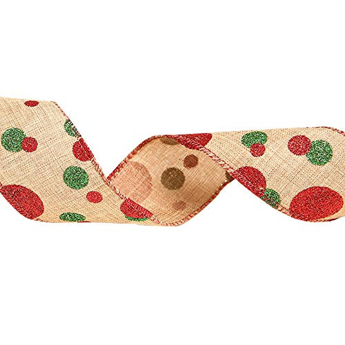 JUNKAI Christmas Wired Ribbon 6.5ft DIY Lace Burlap Ribbon Christmas Wired Ribbon Gift Wrapping Ribbon for Christmas Tree Crafts Decoration Floral Bows Craft JUNKAI Christmas Wired Ribbon 6.5ft DIY Lace Burlap Ribbon Christmas Wired Ribbon Gift Wrapping Ribbon for Christmas Tree Crafts Decoration Floral Bows Craft
