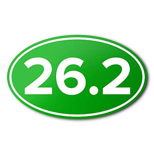 26.2 Marathon Anti-UV Vinyl Oval Car Bumper Sticker - Running  and  Races - Green