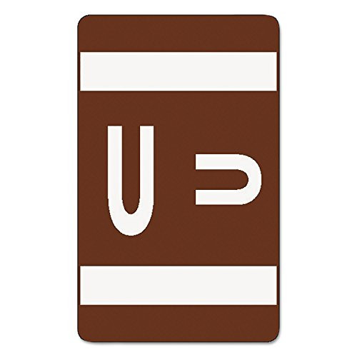 Smead 67191 Alpha-Z Color-Coded Second Letter Labels Letter U Dark Brown 100/Pack