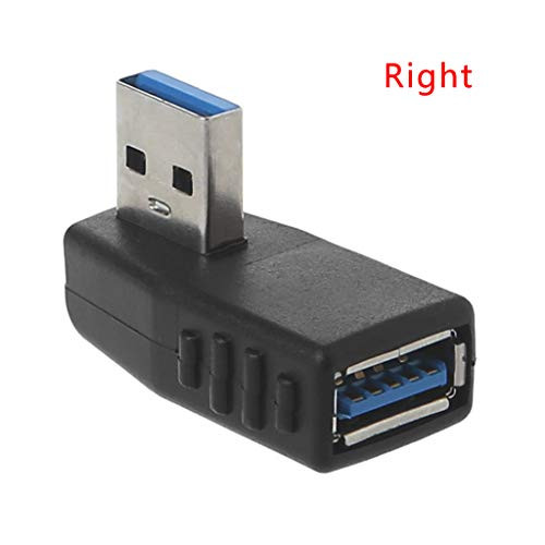 XISAOK 90? Left Right Angled USB 3.0 A Male to Female Connector Adapter for Laptop PC USB 3.0 A Male to Female Adapter Black
