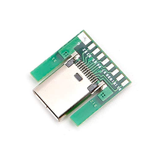 Kingjinglo USB 3.1 Type C Female Socket Connector Plug SMT Type With PC Board DIY 24pin