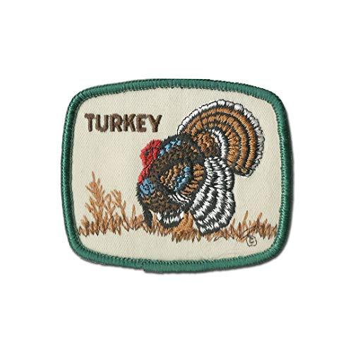 Turkey Hunting Patch 3.25 inch x 2.75 inch Iron-on or Sew-on Embroidered Applique Emblem Patch/Badge Perfect for Dress Clothes Pants Hats Caps Jeans Jackets T-Shirts Vest Backpack Gifts and Accessories