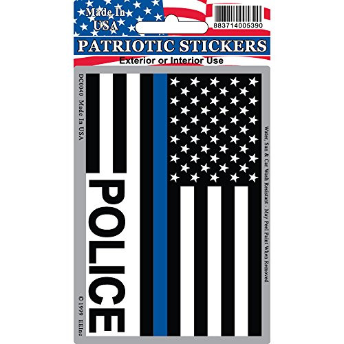 EagleEmblems DC0040 Sticker-PoliceBlue Line USA -3x4-