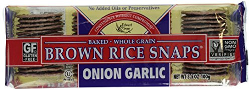 Edward  and  Sons Brown Rice Snaps Onion Garlic 3.5-Ounce