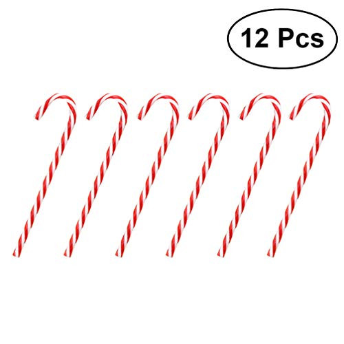 UPKOCH 12 Pcs Plastic Hanging Candy Canes Christmas Tree Decor Ornament