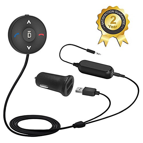 Besign BK03 Bluetooth 4.1 Car Kit for Hands-Free Talking & Music Streaming, Wireless Audio Receiver with Dual Port USB Car Charger and Ground Loop Noise Isolator for Car with 3.5mm AUX input Port Besign BK03 Bluetooth 4.1 Car Kit for Hands-Free Talking & Music Streaming, Wireless Audio Receiver with Dual Port USB Car Charger and Ground Loop Noise Isolator for Car with 3.5mm AUX input Port