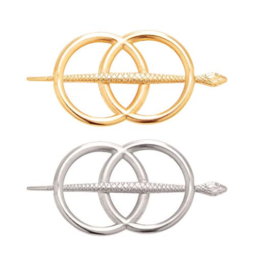 Beaupretty 2pcs Hair Clip for Women Vintage Hair Barrettes Vintage Geometric Circle Snake Hair Pins Bobby Pin Lady Women Headdress Hair Accessories