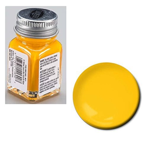 Testors Enamel 1/4 Oz Bottle Flat Yellow