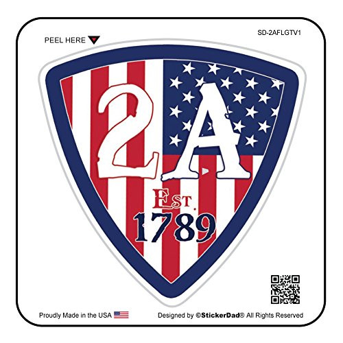 2A FLAG TRIANGLE by StickerDad Vinyl Hard Hat Helmet decal - size 2 inch for Hard Hat Helmet Windows Walls Bumpers Laptop Lockers etc.