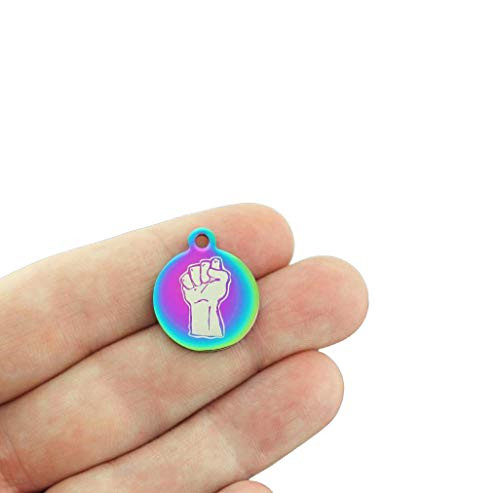 Activist Rainbow Stainless Steel Charm - Raised Fist - Exclusive Line - Quantity Options - BFS5504RW Choose Quantity 1 Charm