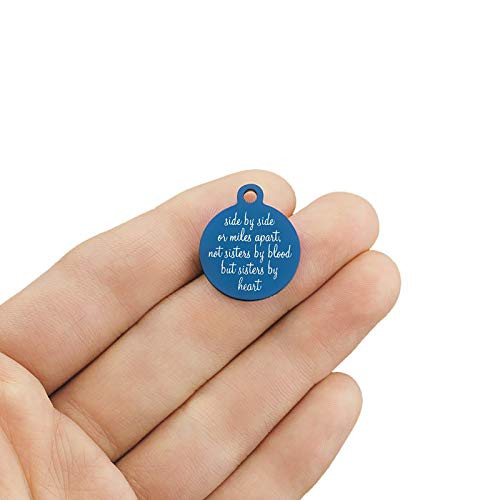 Family Blue Stainless Steel Charms - Raising Wildflowers  and  Wildfires - Smaller Size - Exclusive Line - Quantity Options - BFS5816BL Choose Quantity 2 Charms