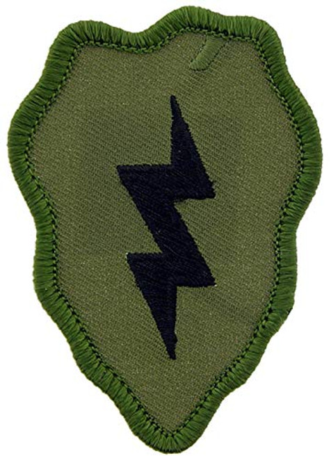 United States Army 25th Infantry Division Subdued Woodland/Green Embroidered Patch with Iron-On Adhesivev United States Army 25th Infantry Division Subdued Woodland/Green Embroidered Patch with Iron-On Adhesivev