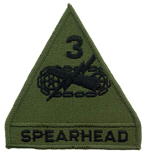 United States Army 3rd Armor Division Embroidered Patch Subdued Woodland/Green with Iron-On Adhesive United States Army 3rd Armor Division Embroidered Patch Subdued Woodland/Green with Iron-On Adhesive
