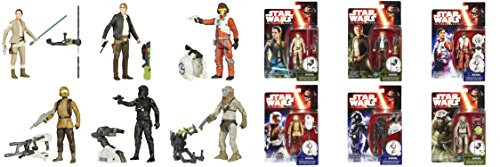 Star Wars Force Awakens 3.75-Inch 6 Figure Pack with Rey Resistance Outifit, Han Solo, Poe Dameron, Resistance Trooper, TIE Fighter Pilot & Hassk Thug