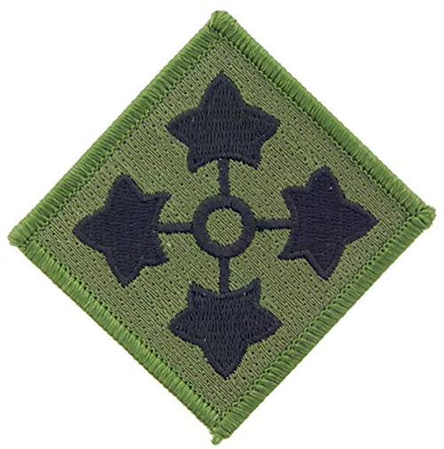 United States Army 4th Infantry Division Subdued Woodland/Green Embroidered Patch with Iron-On Adhesive United States Army 4th Infantry Division Subdued Woodland/Green Embroidered Patch with Iron-On Adhesive
