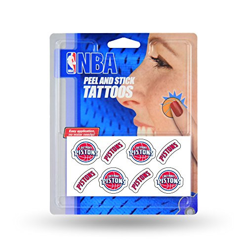 Rico Industries NBA Detroit Pistons Face Tattoos 8-Piece Set