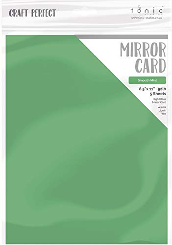 Tonic Studios Craft Perfect Mirror Cardstock 92lb 8.5 inchX11 inch 5/Pkg-Smooth Mint