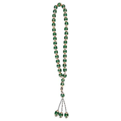 Islamic Tasbih Prayer Beads Muslim Rosary Worship Supplies Accessory 7 Colors Optional-Green-