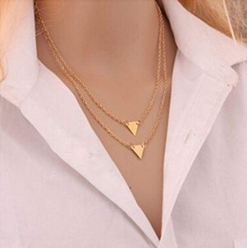 Fstrend Fashion Symbol Layered Necklace Dainty Triangle Chain Pendant Necklaces Jewelry for Women and Girls -Gold- Fstrend Fashion Symbol Layered Necklace Dainty Triangle Chain Pendant Necklaces Jewelry for Women and Girls -Gold-