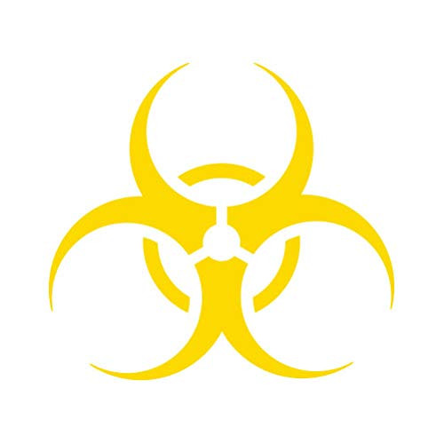 RDW Biohazard Sticker - Decal - Die Cut - bio Hazard Symbol - Yellow Gold 4.00 inch x 3.60 inch