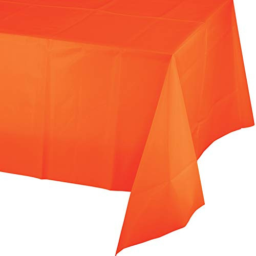 Sunkissed Orange Plastic Tablecloths 3 ct
