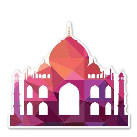 Taj Mahal Triangles Geometric Design Vinyl Sticker - Car Phone Helmet Bumper Sticker Decal