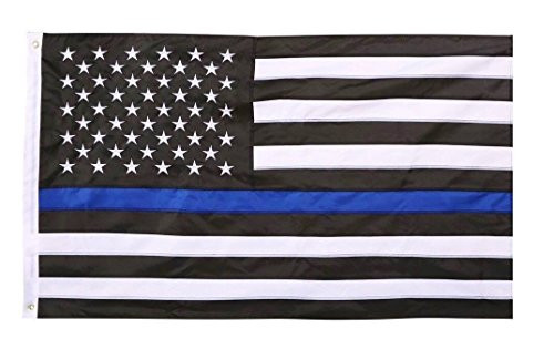 Tradewinds Thin Blue Line USA American Flag for Police and Law Enforcement 3x5 Feet Printed Flag with Grommets by TrendyLuz Flags