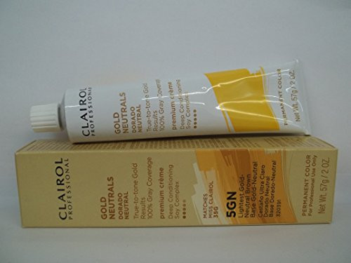 Clairol Professional Pro Creme 5GN Lightest Gold Neutral Brown 2 Ounce