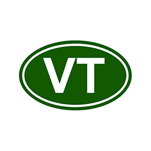 fagraphix Green Oval VT Vermont Sticker Decal Self Adhesive Vermont Oval vt Euro Oval 4.00 inch Wide