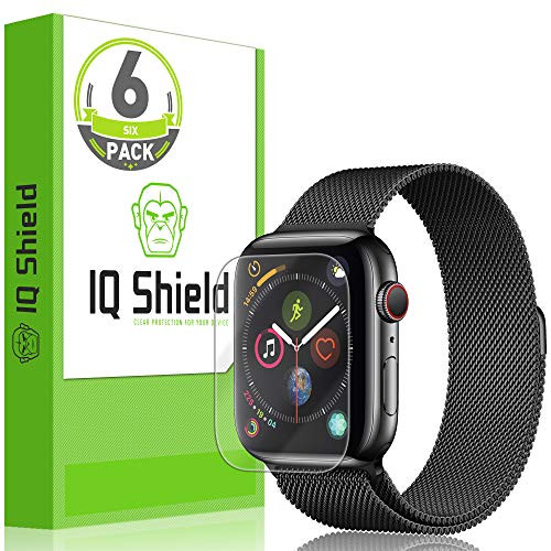 IQ Shield Screen Protector Compatible with Apple Watch Series 4 -44mm--6-Pack--Max Coverage- Anti-Bubble Clear Film