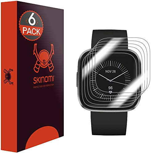Skinomi Screen Protector Compatible with Fitbit Versa 2 -6-Pack- Clear TechSkin TPU Anti-Bubble HD Film