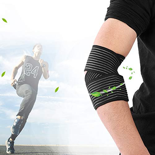 Vbestlife. Elbow Compression SleevesAdjustable Sports Straps Wraps Elbow Support Wrap Bandage Brace Elbow Wrist Wraps with Hook  and  Loop for Weightlifting Workout Bodybuilding Gym Fitness