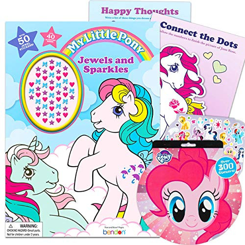 MLP Shop My Little Pony Coloring Book Adult Bundle -- Advanced Retro My Little Pony Coloring Book with Stickers