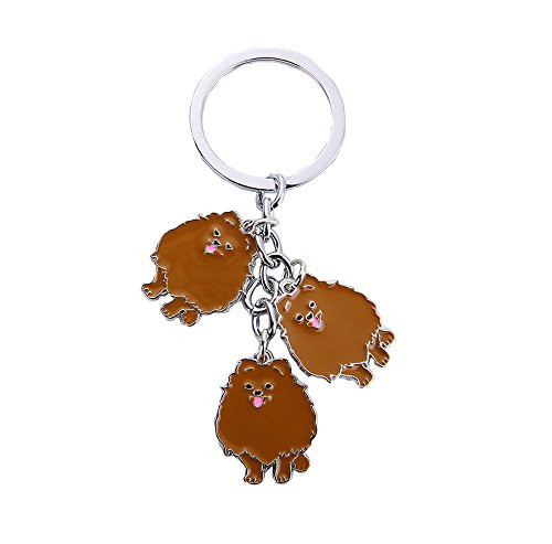 Dog Keychain Pet Pendant Key-Ring Cute Puppy ID Tags Metal Key Ring for Dog Lover -Pomeranian Brown- Dog Keychain Pet Pendant Key-Ring Cute Puppy ID Tags Metal Key Ring for Dog Lover -Pomeranian Brown-