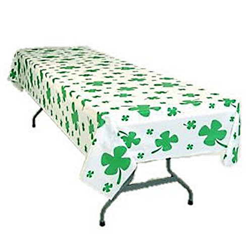 Shamrocks Plastic Banquet Tablecloth 54 inch x 108 inch