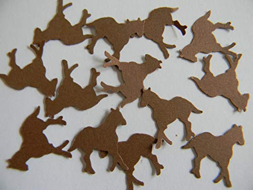 100 Small brown horse die cuts Western party supplies decor confetti