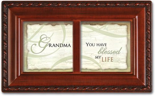 Cottage Garden Grandma Petite Woodgrain Music Box Plays Wind Beneath Wings