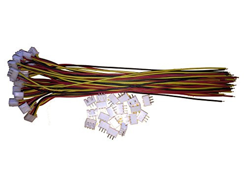 20 PCS 3 PIN JST XH Female Connector on One Side - 200mm 1007 26 AWG  and  20 PCS 3 PIN JST XH Male Connector