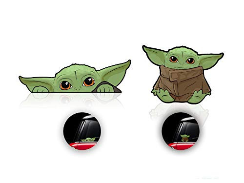 4 Pack Baby Yoda Decals Stickers for Car Window Laptop Luggage Skateboard Bike Mandalorian Stickers Decal Window Accessories