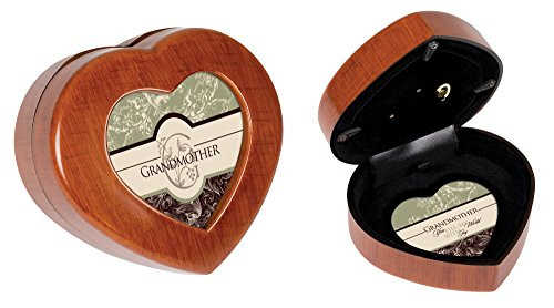 Cottage Garden Grandmother Woodgrain Traditional Petite Heart Music Box Plays Wind Beneath Wings