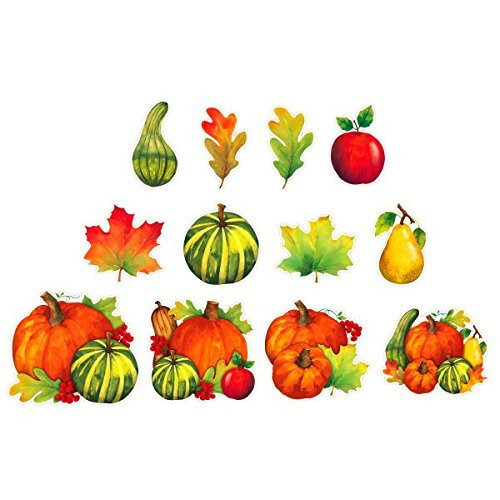 amscan Autumn Harvest Thanksgiving Party Assorted Cutouts Decoration Paper Pack of 12 Decorations