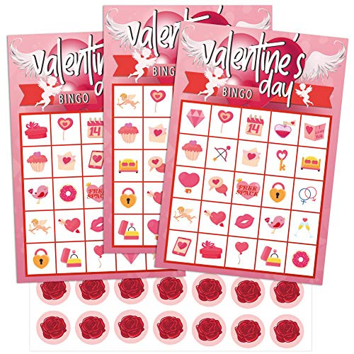 FaCraft Valentines Day Bingo Game Cards for Kids 26 Players Bingo Cards for Valentine Party Games Crafts School Classroom Party Game Favors Supplies FaCraft Valentines Day Bingo Game Cards for Kids 26 Players Bingo Cards for Valentine Party Games Crafts School Classroom Party Game Favors Supplies