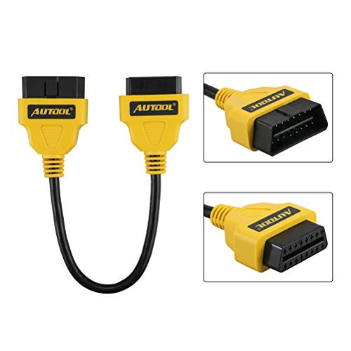 AUTOOL OBD2 Male to Female Diagnostic Extension OBD II Scanner Cable for OBD 2 EUOBD Code Reader Head Up Display-1ft/30CM/11.8inch-