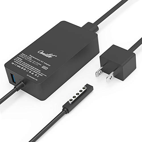 Omilik 48W 12V 3.6A Power Supply Adapter for Microsoft Surface Pro/Pro 2 1536 -with 5V 1A USB Charging Port-