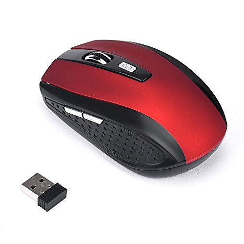 Computer Mouse QUNANEN 2.4GHz Wireless Gaming Mouse USB Receiver Pro Gamer for PC Laptop Desktop -Red-